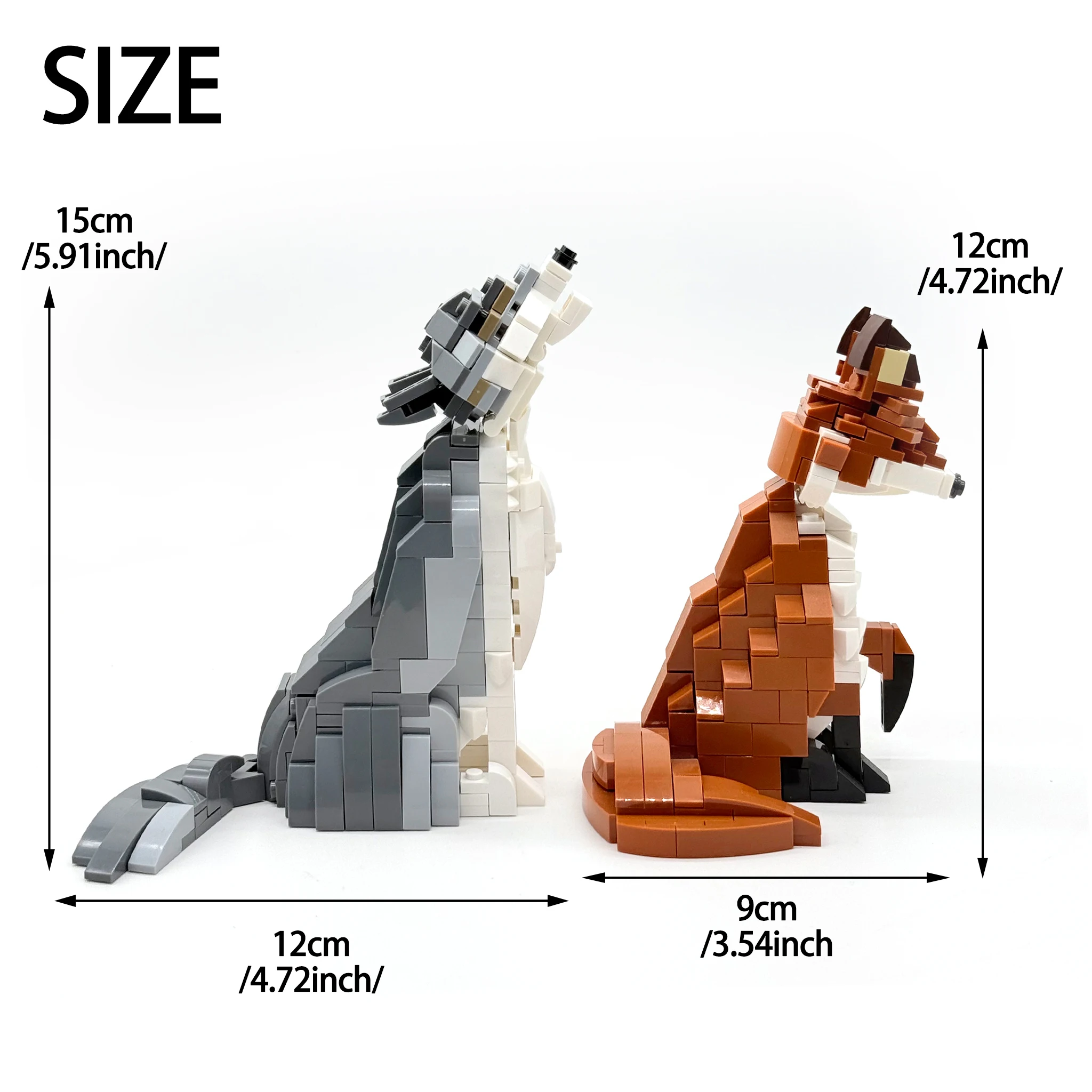 MOC Fox and Wolf Building Block  Animal Series Red Fox Big Bad Wolf Brick Forest Animal Scene Action Figure Toy Christmas Gift view 3