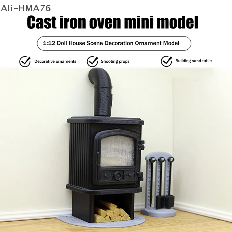 

1/12 Dollhouse Mini Fireplace Stove Chimney Model Dollhouse Living Room Decoration Dolls House Furniture Accessories