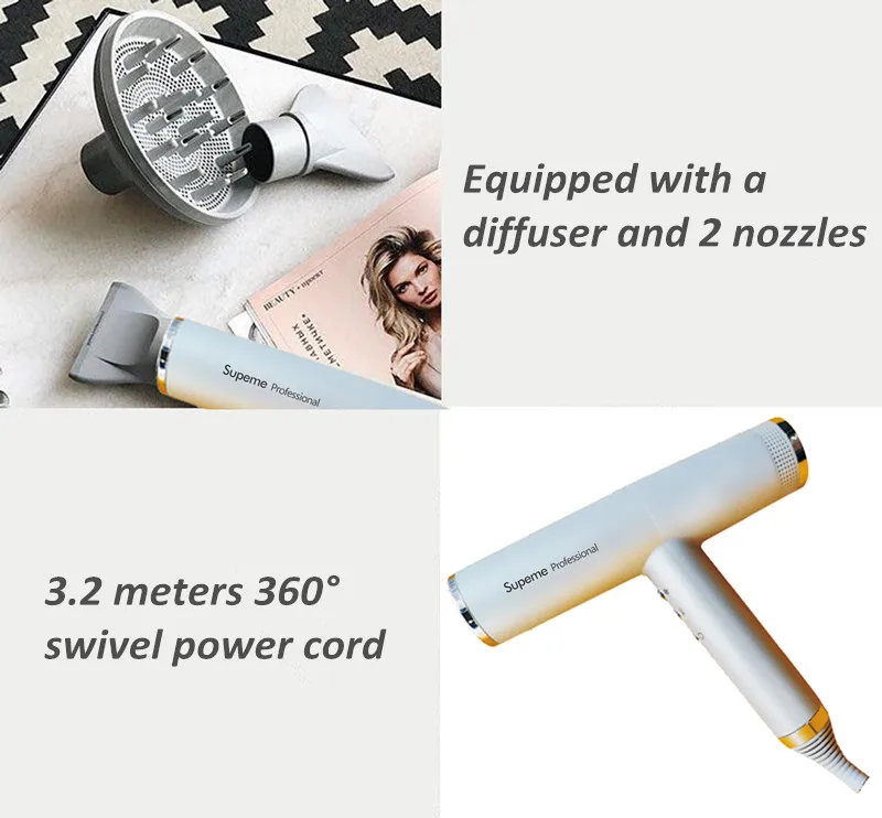 New Lightweight Powerful Pro Salon Brushless Motor Hair Blow Dryer