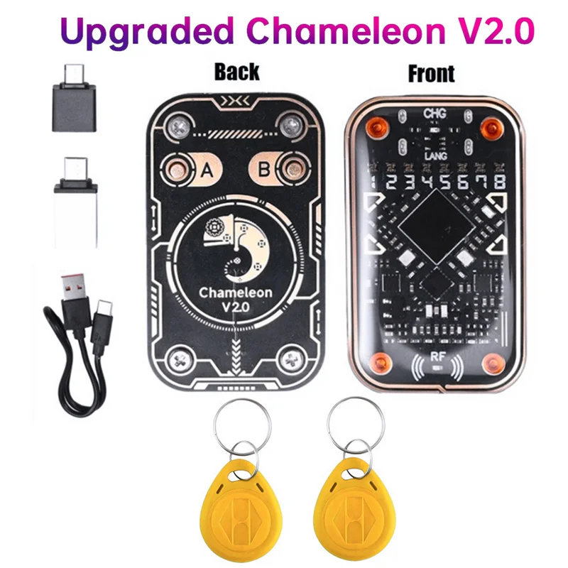 News Chameleon Ultra V2.0 RFID Smart Chip Reader RFID Smart Chip Reader 125K 13.56M Card Decode NFC Duplicator