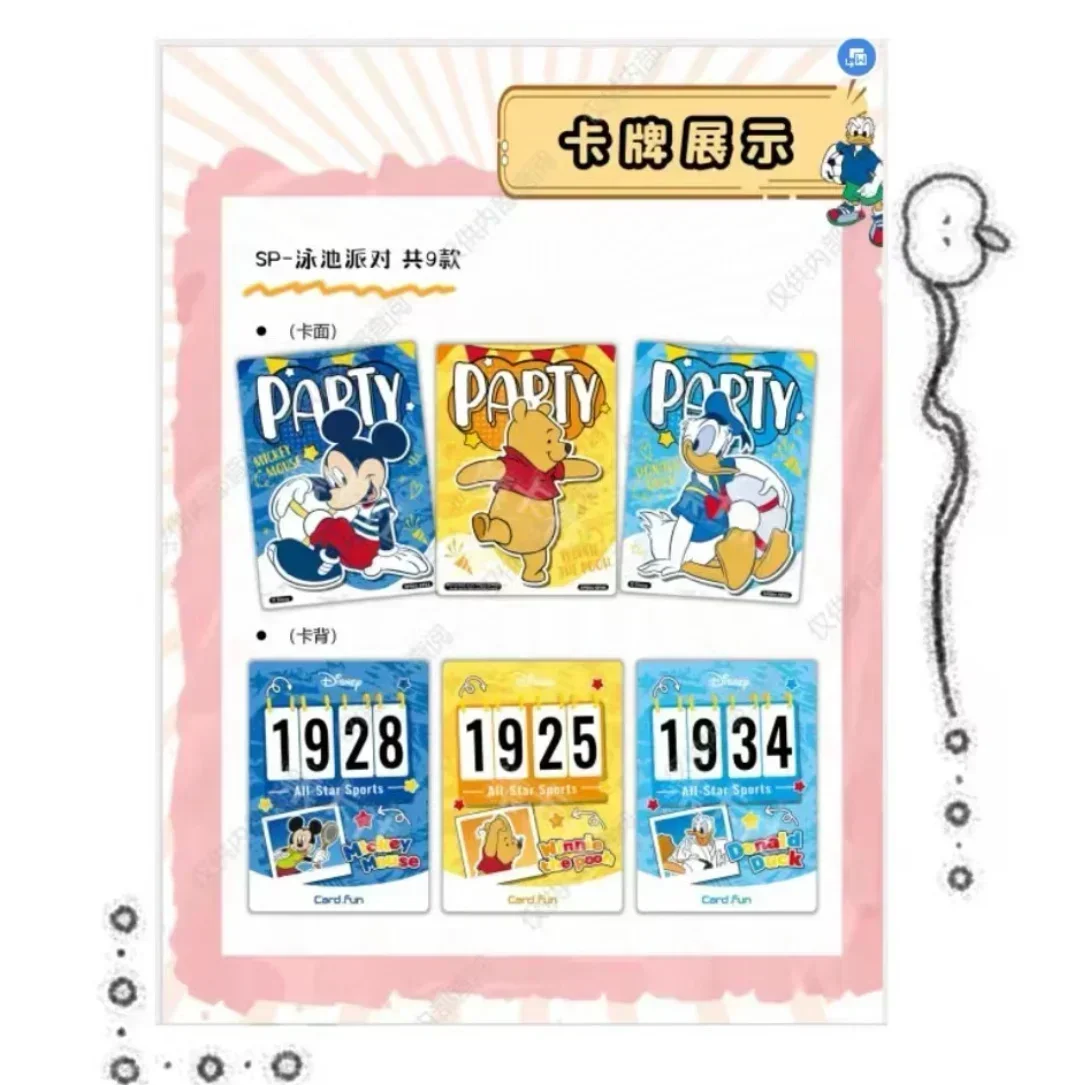 Genuine Disney Cards Star Sports Meeting Series Mickey Happy Party Animation Collectible Cards Toy Gift