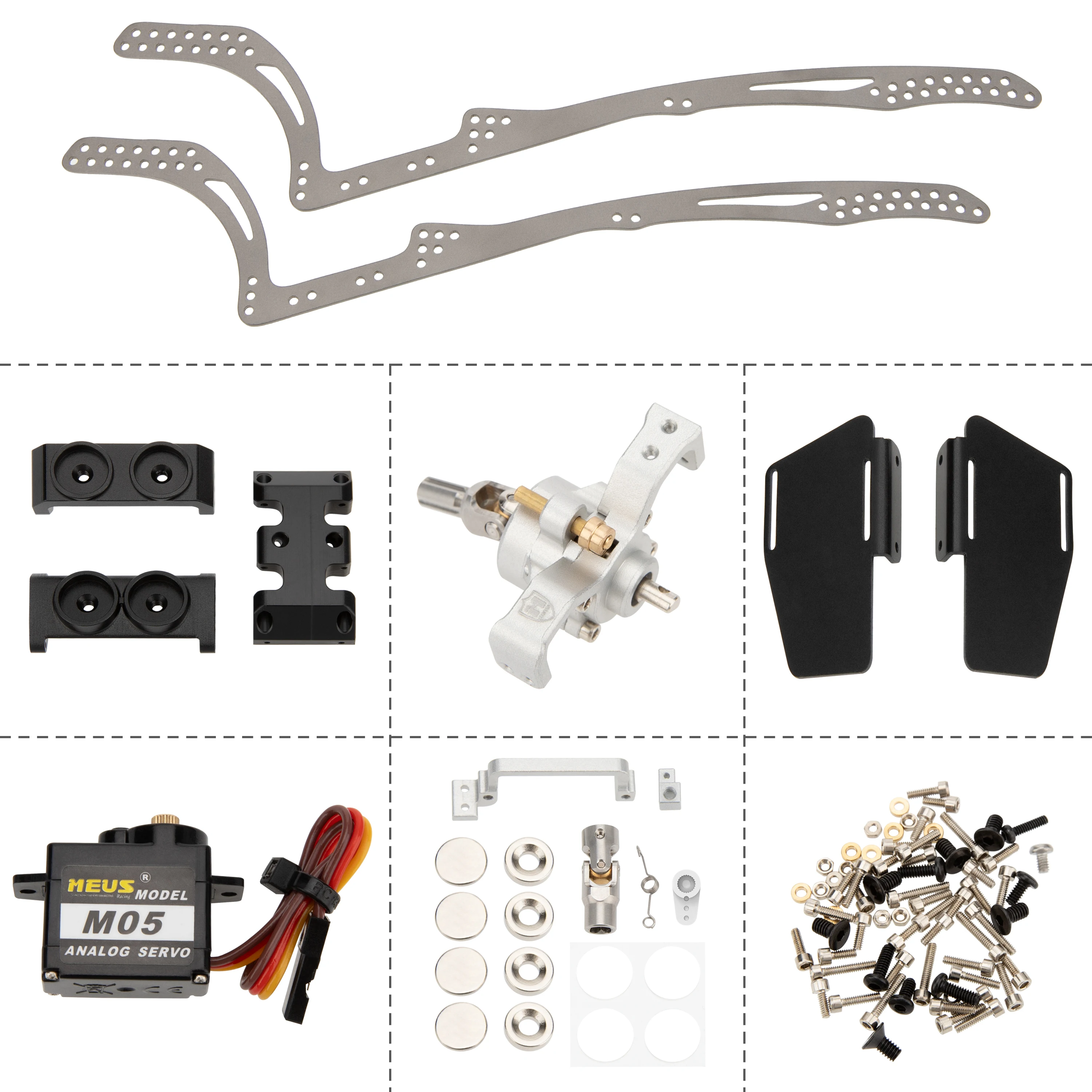 

MEUS Racing Titanium LCG MD24 Chassis/ MD24 Dig Chassis Drive Shafts & Chassis Links for Axial 1/24 SCX24