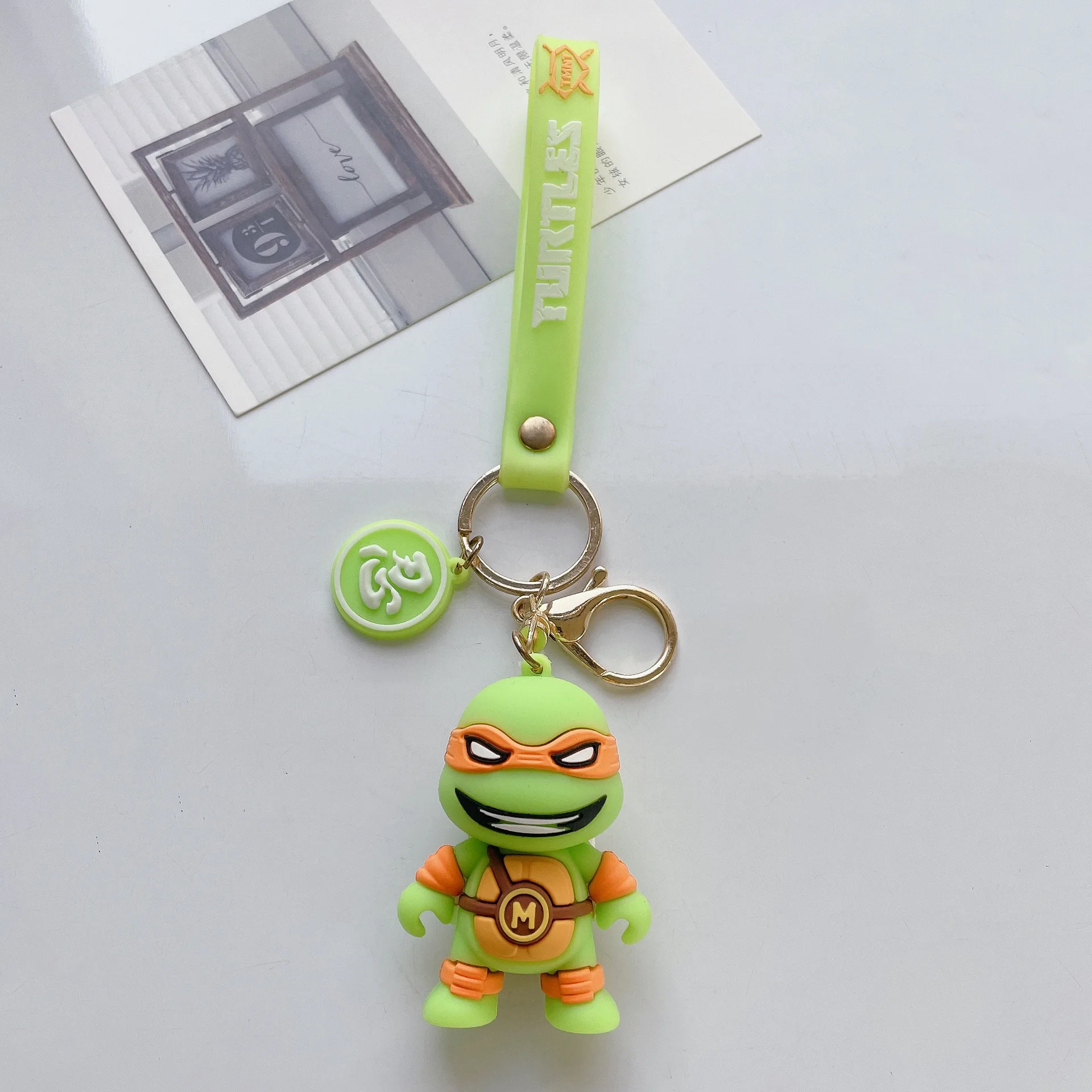 Anime Teenage Mutant Ninja Turtles Keychain Cartoon Cute Toys Model Silicone Pendant Keyring Kawaii Jewelry Ornament Xmas Gift