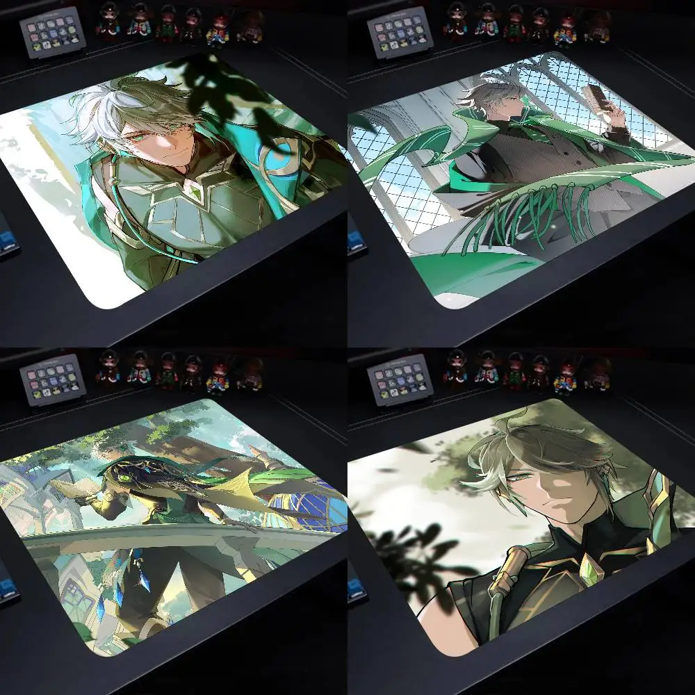 Alhaitham Genshin Impact Mouse Pad 22X18 Square Computer Accessories Office Game Table Mats Rubber Anti-slip Mousepads