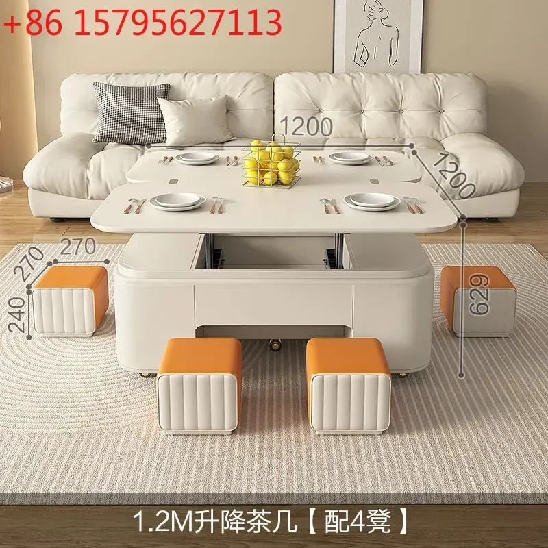 

Кофейный столик xz1 Cream Style: многофункциональный, подъемный и складной обеденный стол для дома, гостиной, современный минималистичный дизайн