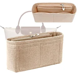 Purse Organizer Felt Insert Bag Mini Handbag Liner Bag With Metal Zipper Makeup Bags Outdoor Travel Portable Insert Pouch