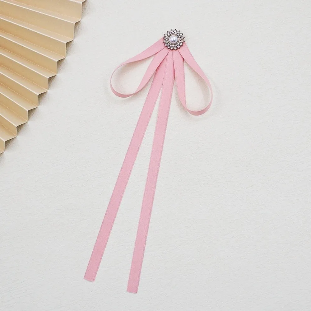 빈티지 모조 진주 JK 나비 넥타이 비즈니스 은행 리본 브로치 라인 석 공식 넥타이 학생