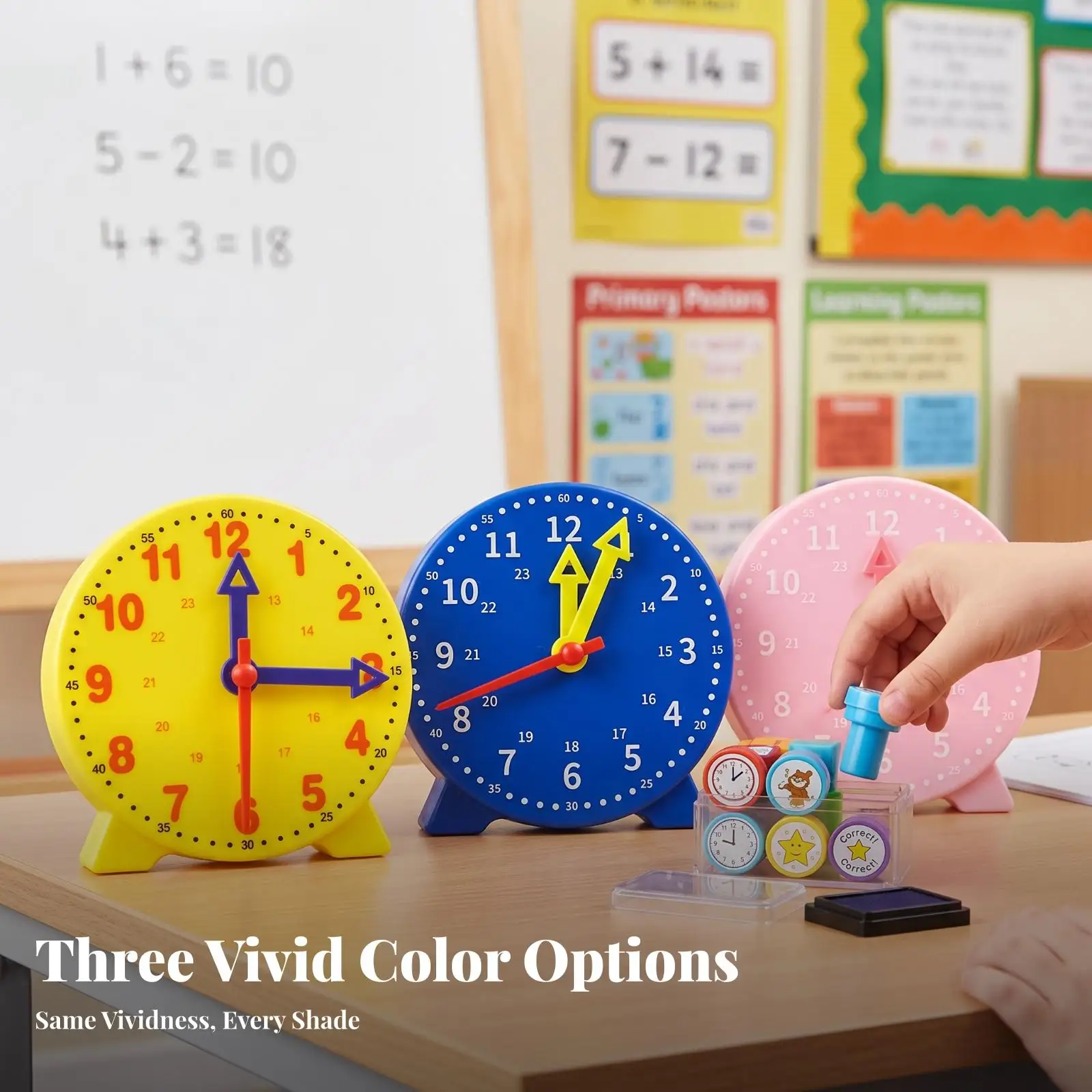 Child Clock Yellow 10cm Educational Toy for Telling Time Interactive Learning for Kids