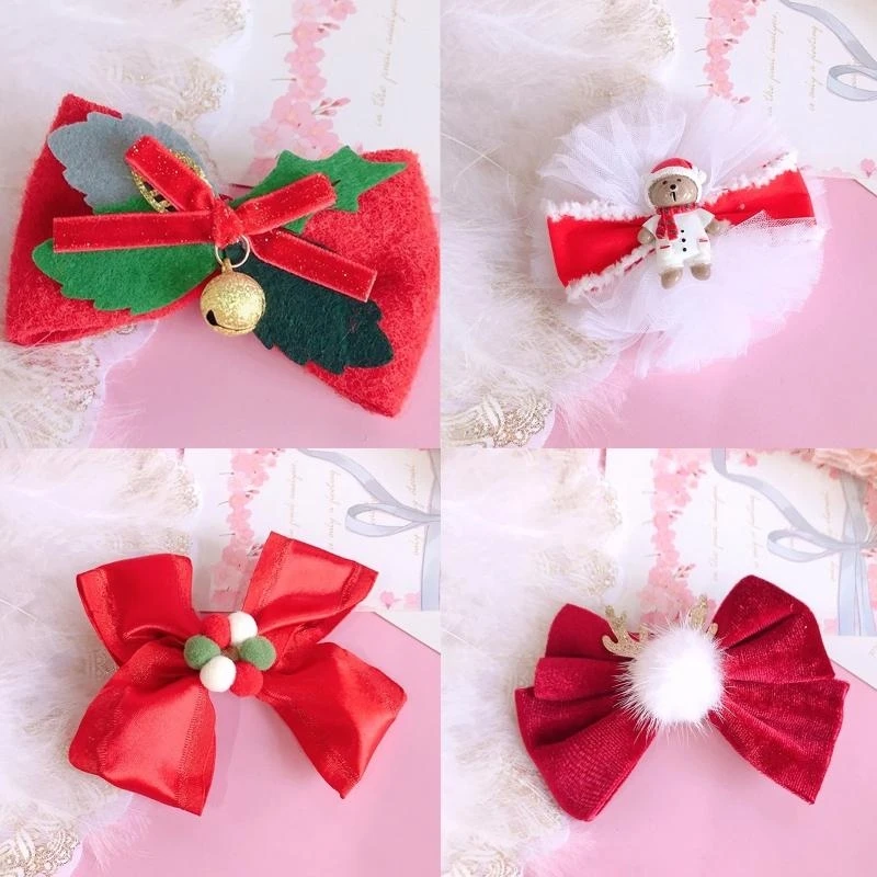 

Bow Hairpin Festival Headdress Xmas Hairpin Stero Bowknot 15UB