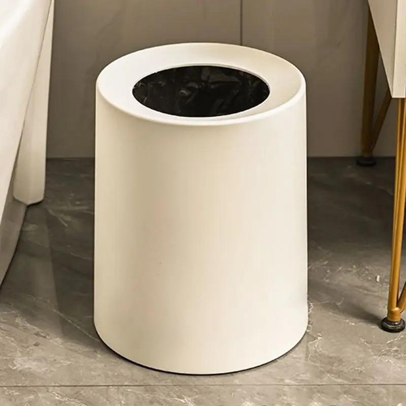 Nordic Trash Can Double-layer Household Simple Living Room Bedroom Kitchen Bathroom Office Creative Toilet Round Cylinder