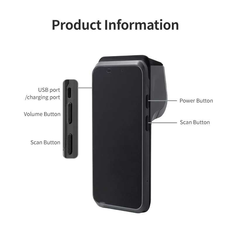 4G 안드로이드 10 2.0GHz 4 코어 NFC POS 휴대용 모바일 금전 등록기 결제 단말기 Pos 기계