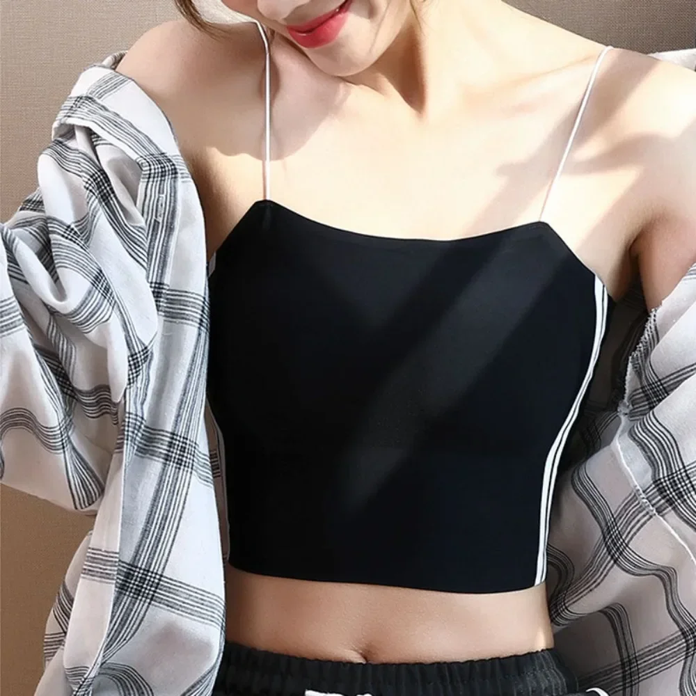 

Womens Ice Silk Bras Seamless Beauty Back Bralette Sexy Lingerie Wire Free Underwear Tube Tops Cropped Brassieres