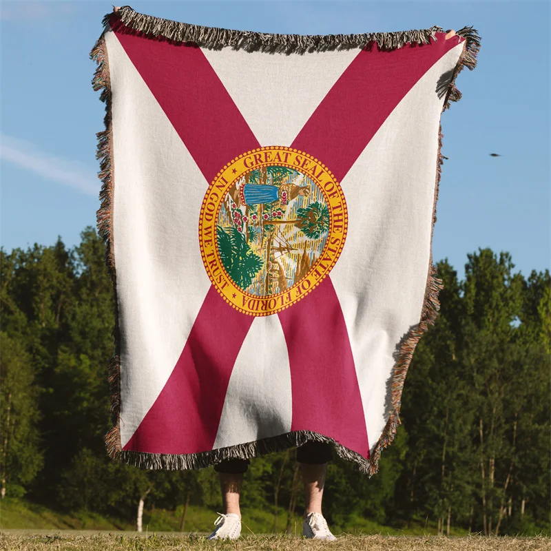 Aertemisi Florida United States of America Jacquard Fringed Woven Throw Blanket