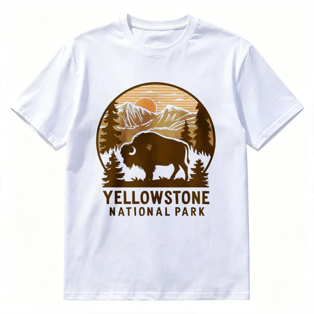 Vintage Yellowstone National Park T Shirt Retro US Parks Tee Trendy Granola Girl Gorpcore Boho Forestcore Clothing Cotton Tees