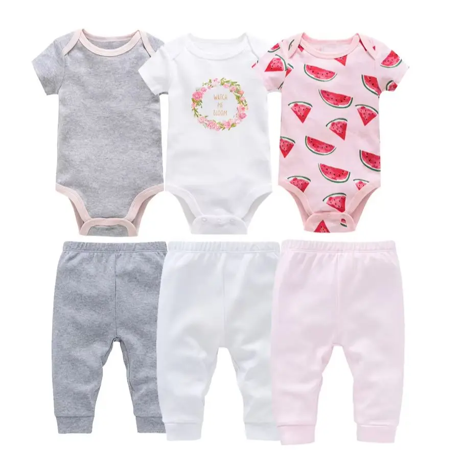 Baby Girl Bodysuits Pants Outfits New Body Suit Cotton Jumpsuit Bebes Short Sleeve Baby Onesies