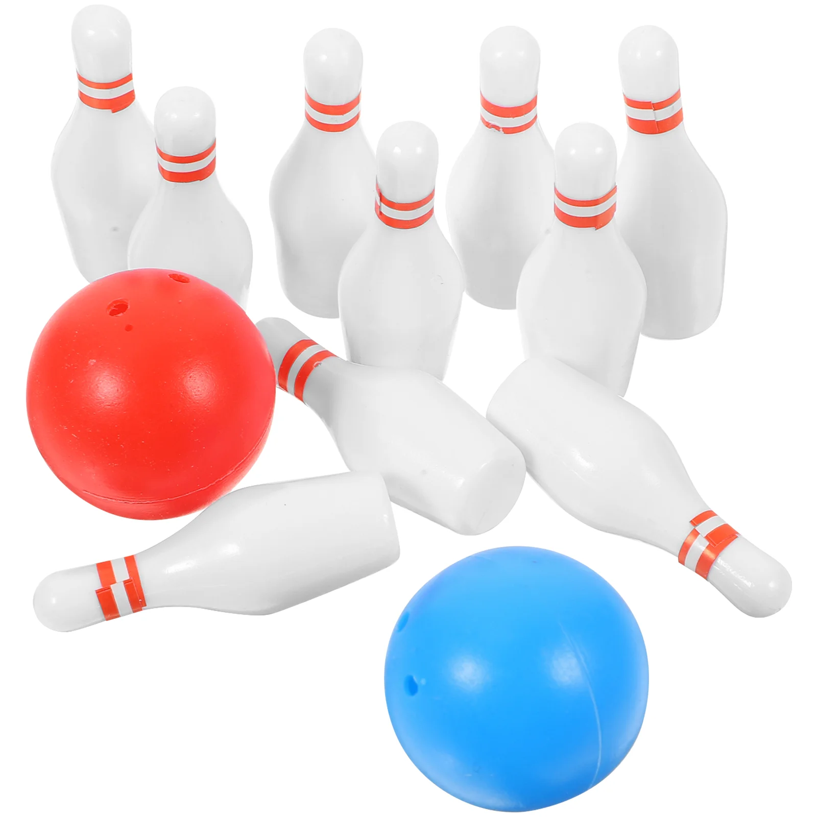 2 Sets Spielzeug-Bowlingball, handgefertigtes Dekor, Miniatur-Harz, Modellsammlung, Hauszubehör, kleine Verzierung