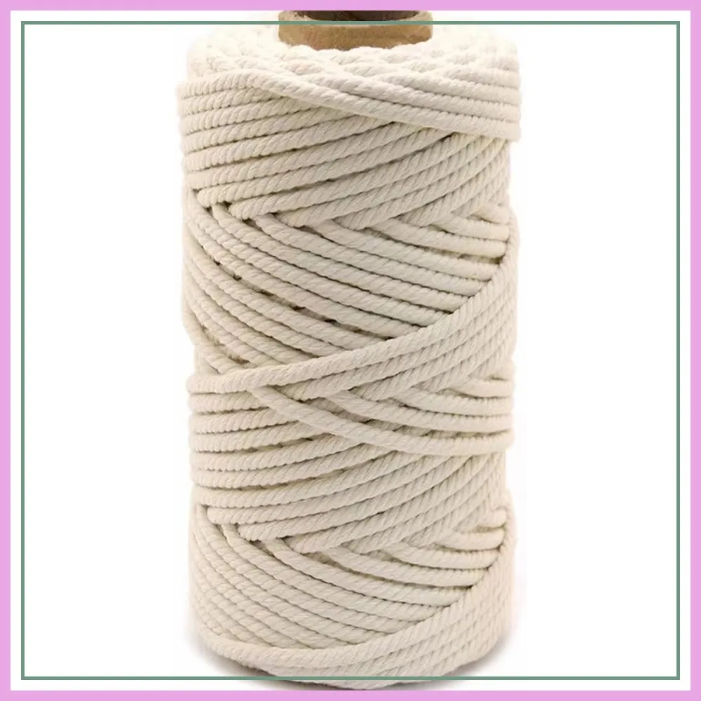 Cordón de macramé de algodón de 5 mm x 164 pies para la elaboración de joyas, decoración del hogar y envoltura de regalos