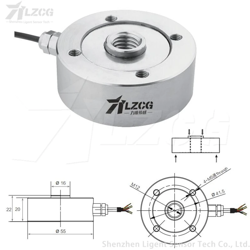 

LFC-55A Stainless Steel Load Cell Ring-Shaped Force Sensor High Accuracy 2.0±10%mv/v Rated Output Load Force Sensors Cells