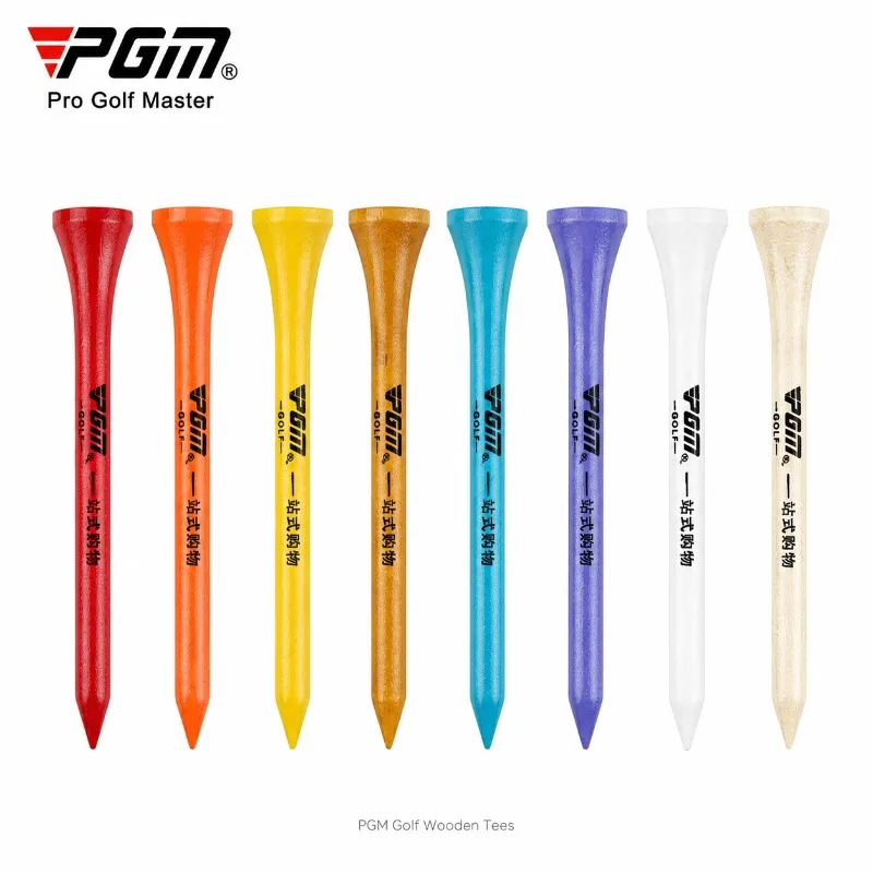 PGM 50pcs Wooden Golf TEE Ball Holder Golf Supply Accessories 42/54/70/83mm Random Color Factory Wholesale