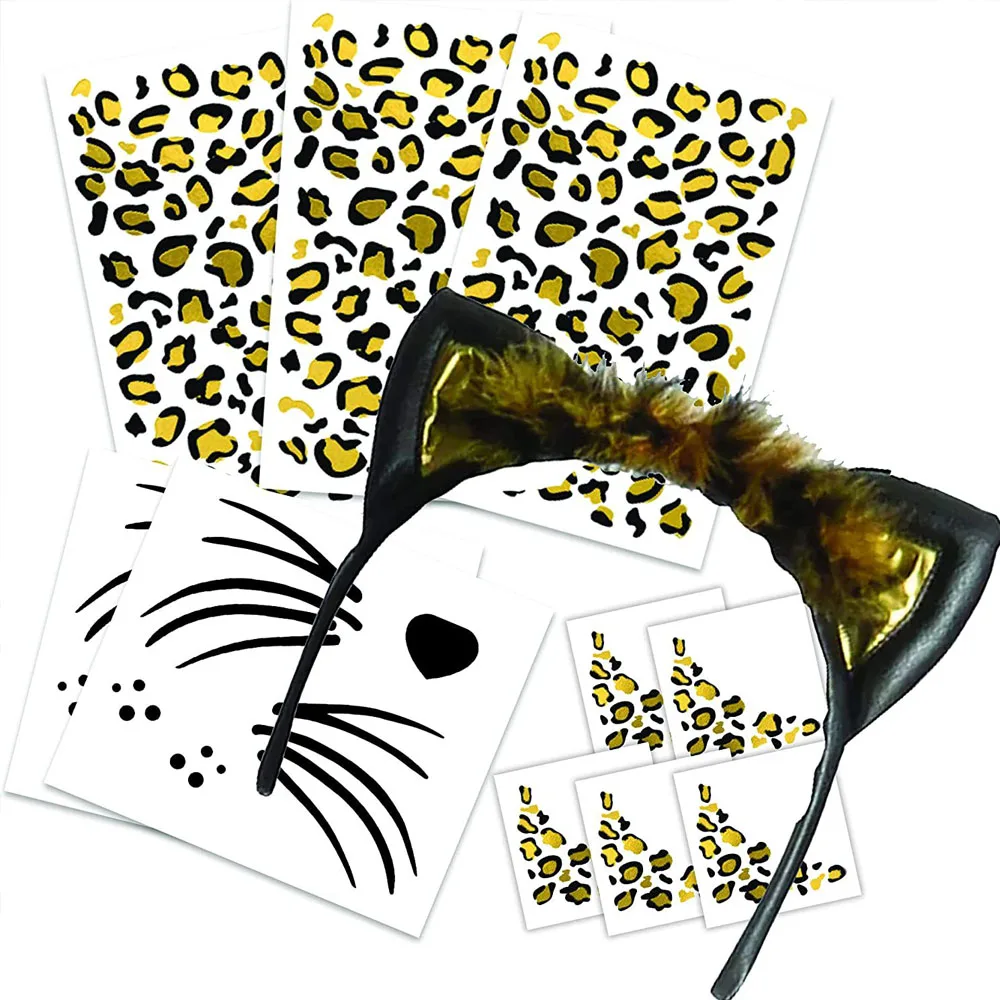 Seksowny wzór w cętki tłoczony na gorąco naklejka tatuaż wodoodporna DIY tymczasowa naklejka tatuaż tatuaże do ciała Retro Leopard fałszywe naklejki tatuaż — zdjęcie 5