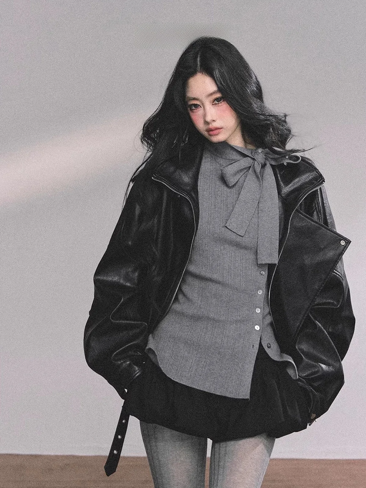 

AOMALM Austin Miss Long Sve Knitted Open Cardigan Sweater T-irt Women Winter Slimming Top French Sle Loose Fit Butterf...