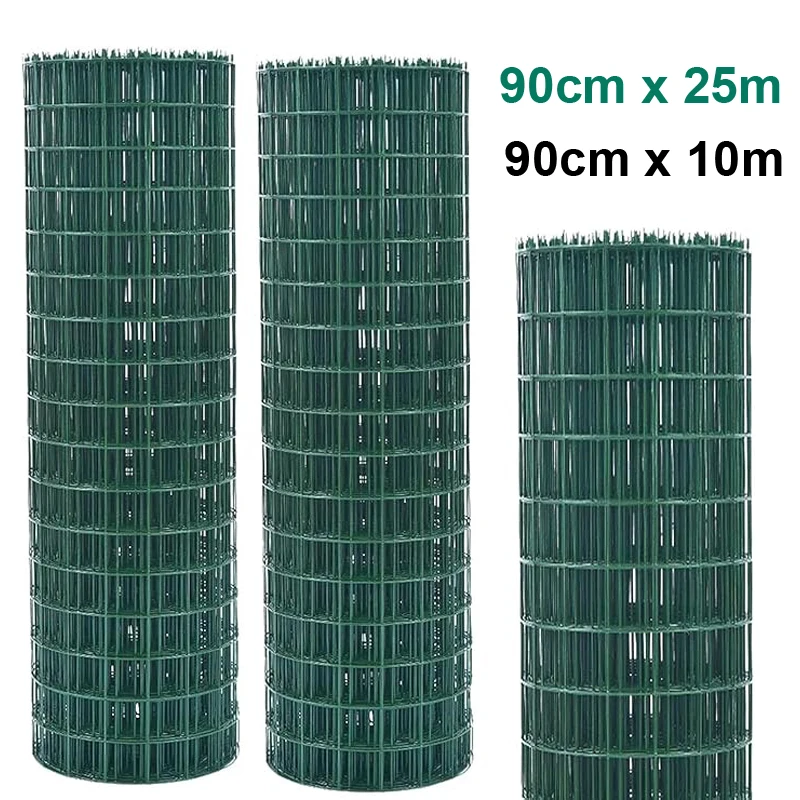 No Rust Mesh PVC Coated Wire Fencing Hot Dipped Galvanised Wire Fencing Roll Wires Netting for Garden Outdoor Plants Chicken Pet