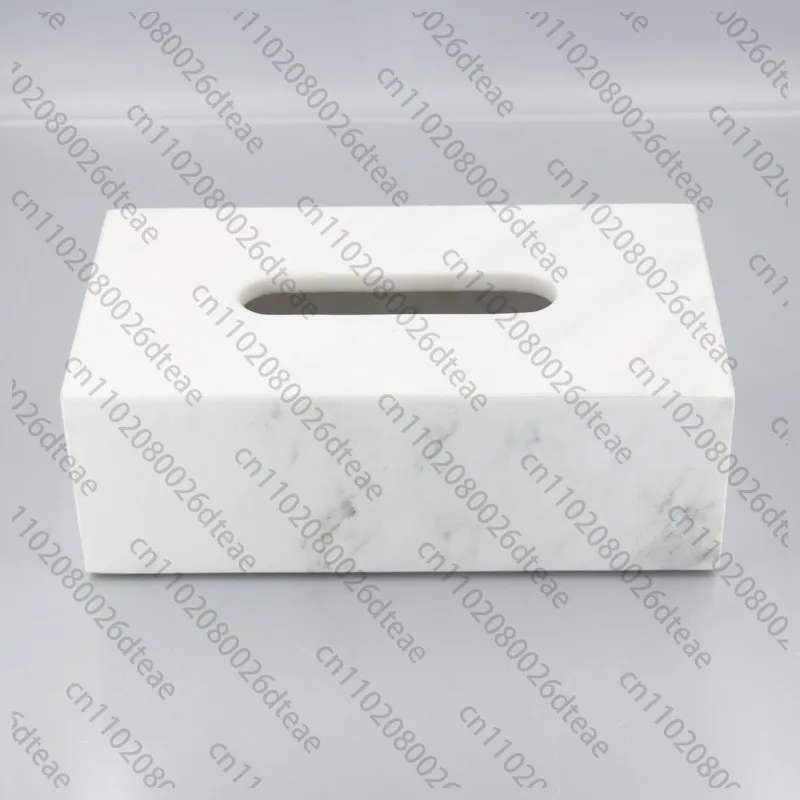 Nordic Modern Natural Marble Tissue Box Black Rectangular Light Luxury Paper Box Home Hotel Model Room Creativity Crafts