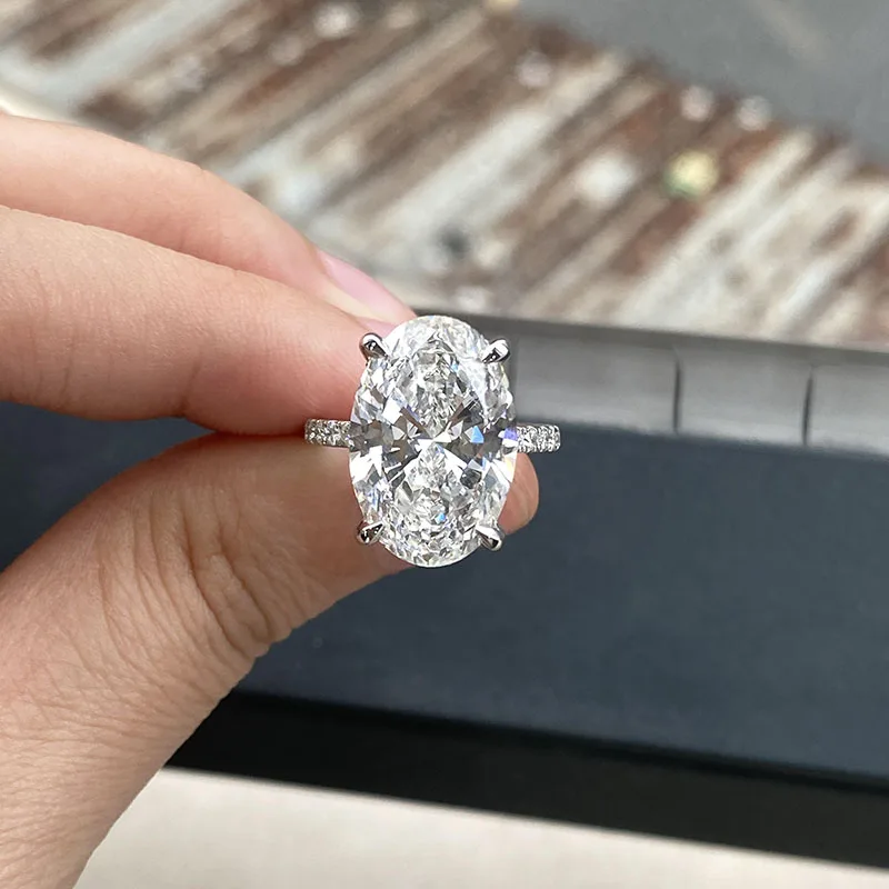 AEAW IGI Certificate 8Ct EF/VS VVS Oval Cut CVD HPHT Lab Grown Diamond 14K Gold Engagement Ring A Gift For Her