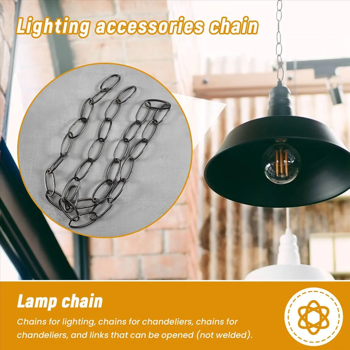 Top Rated-1M Heavy Duty Chain For Vintage Chandelier Hanging Lamp,Pearl black