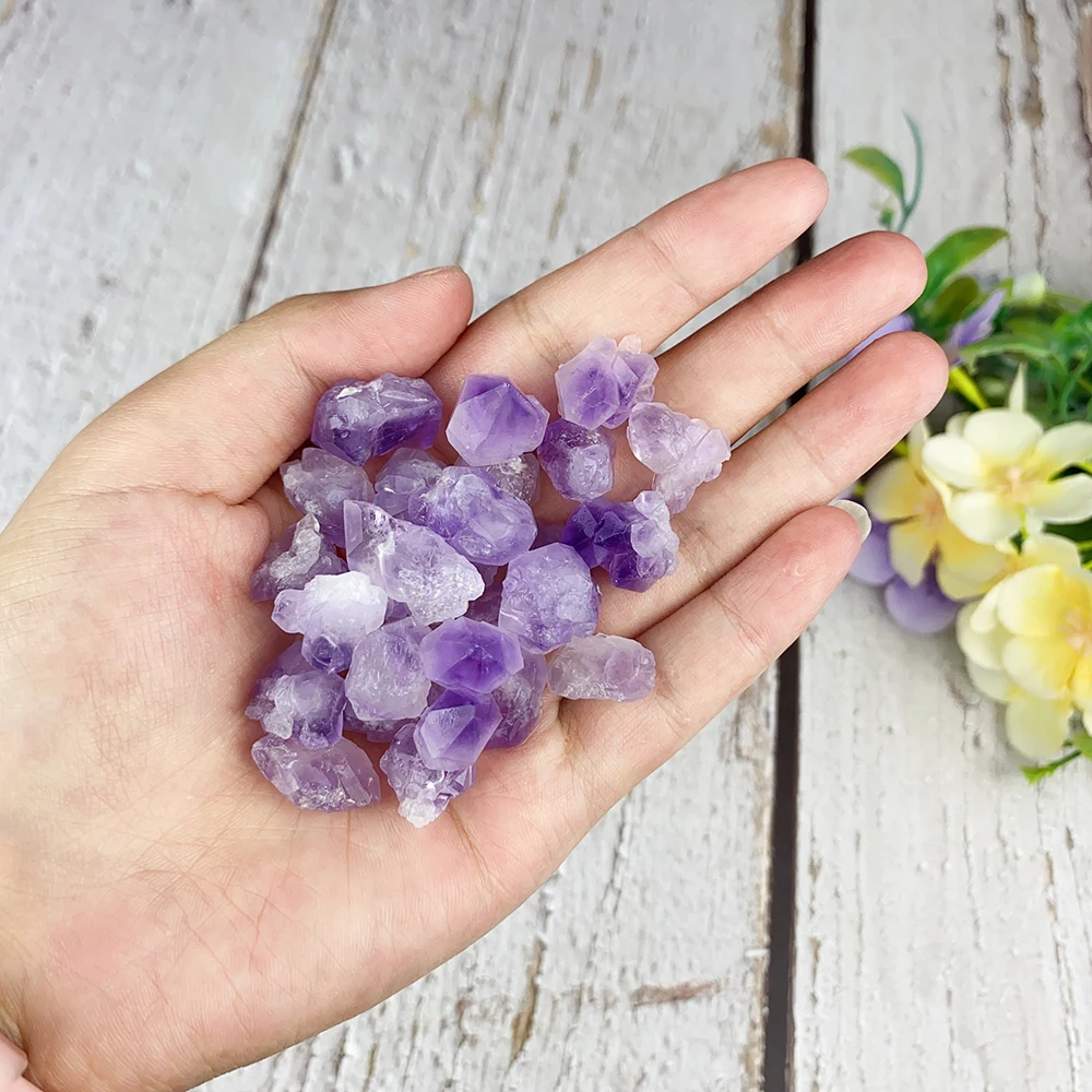 Natural Crystal Amethyst Tooth Flower Rough Stone Aquarium Home Fish Tank Decoration Mineral Healing Raw Stone DIY Gifts