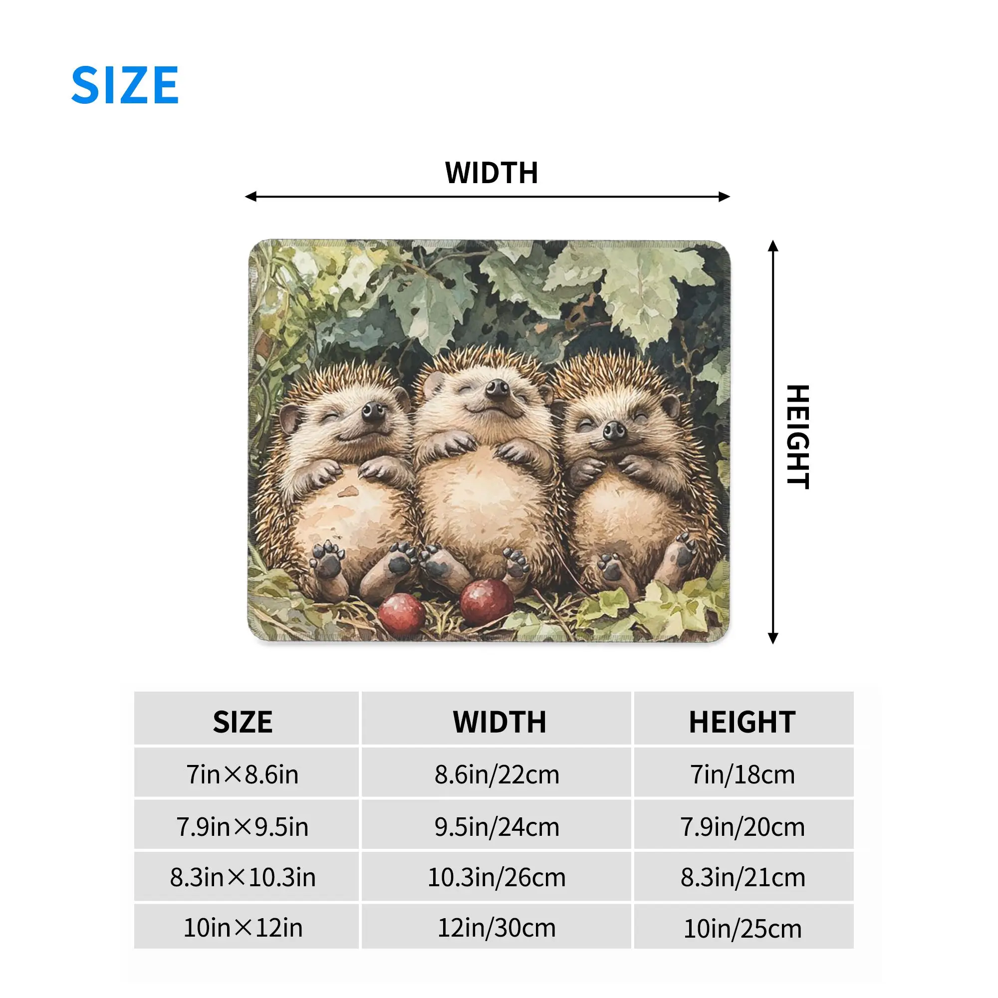 Hedgehogs Autumn Leaves Designed Mouse Pad Computer Keyboard Mouse Mat Gamer PC Laptop Desk Mat Office Accessories Table Mats