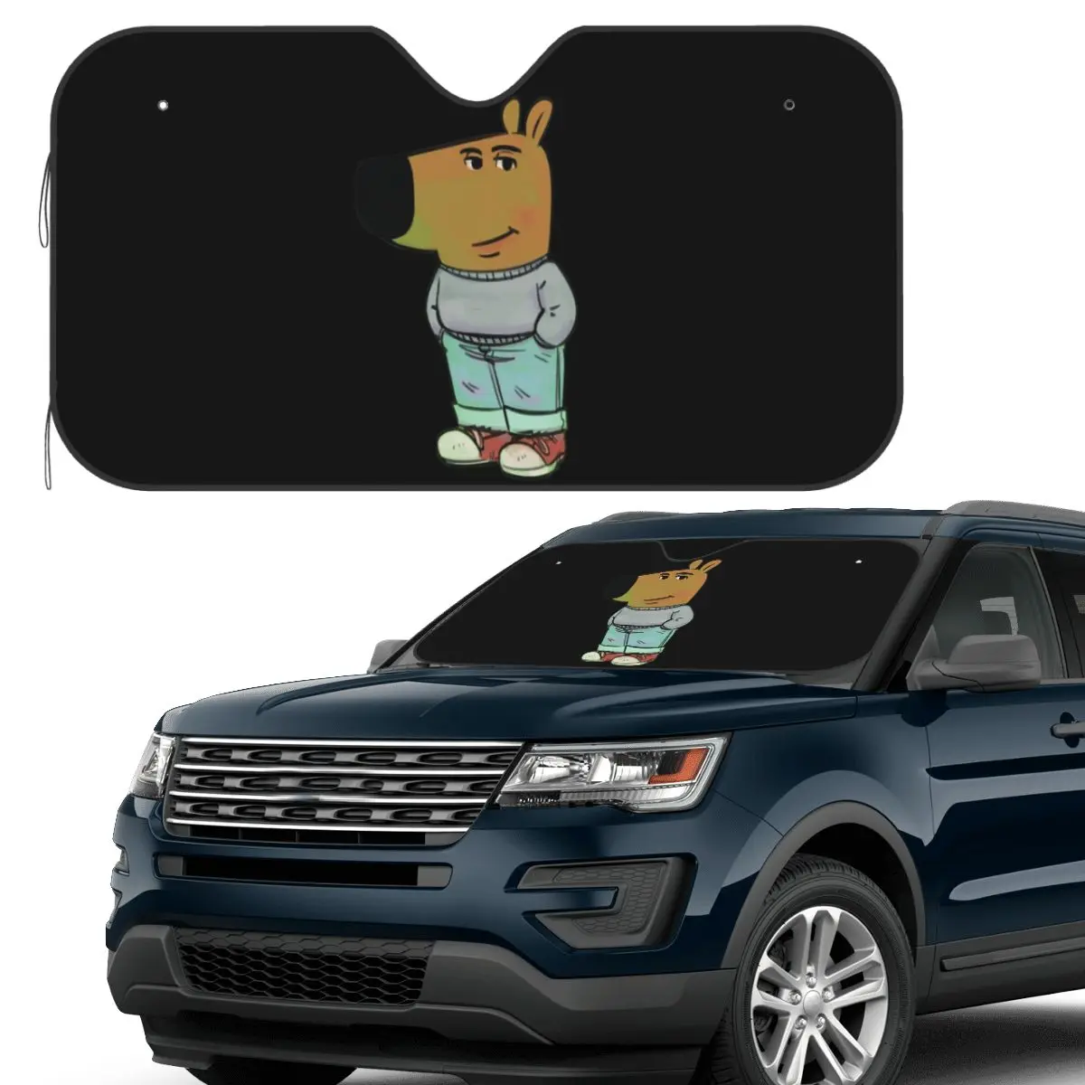 

Chill Guy Sunshade Windscreen Car Front Windshield Window Sun Visor Accessories Covers