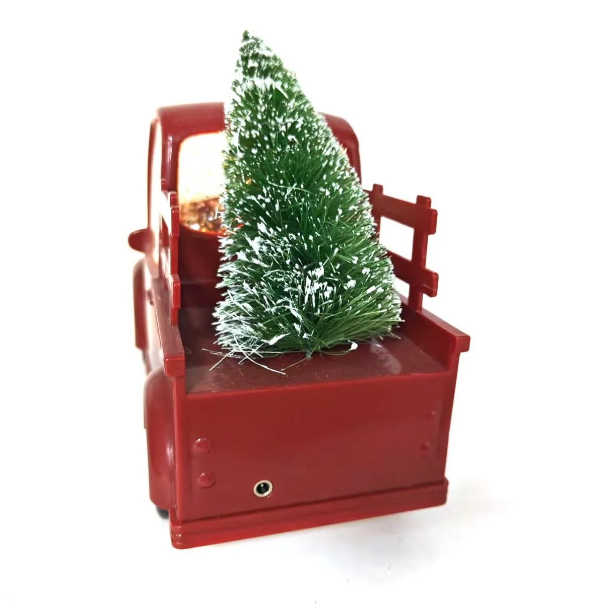 Christmas Locomotive Music Box. Santa Claus Tree Snowman Snowflakes Glowing Snowman Night Light Red Truck Battery Music Box