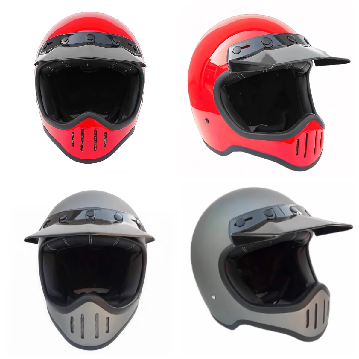 Mekkcens Japanese Style Small Helmet Cruise Helmet Retro Fiberglass Motorcycle Scooter Fiberglass Four Season Space Full Helmet