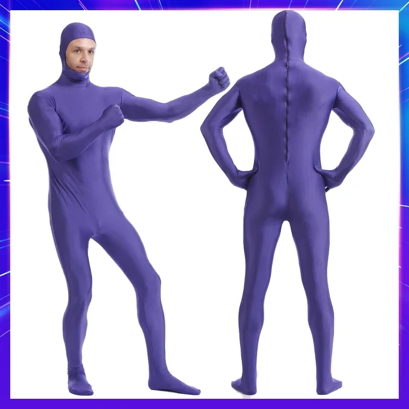 HN8 nuevo chico adulto Zentai traje de cuerpo completo segunda piel apretado LICRA mono de nailon novedad hombres mujeres mono de baile Cosplay 8...Gf