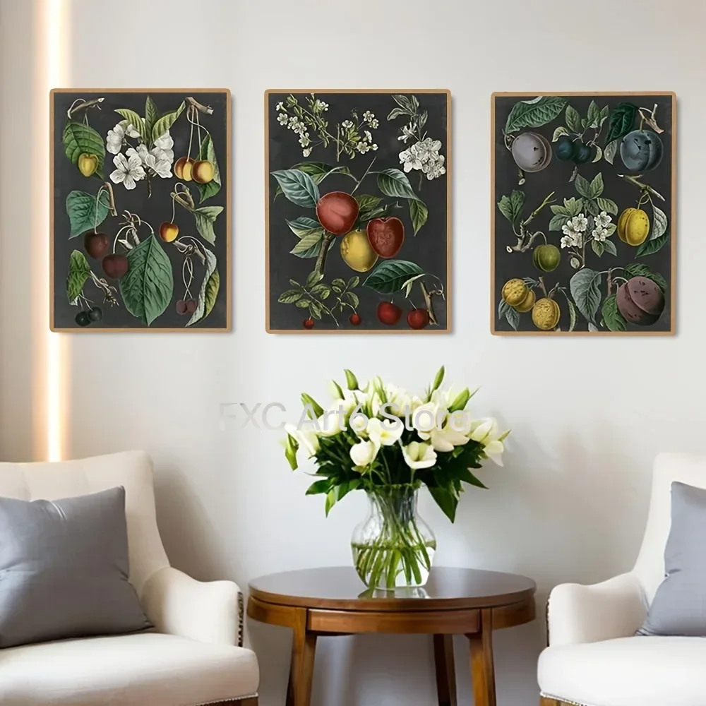 2D Flat 3pcs frameless , ,  3   Wall Decorations Featuring Romantic Traditional Architecture Styles Like Cape Cod