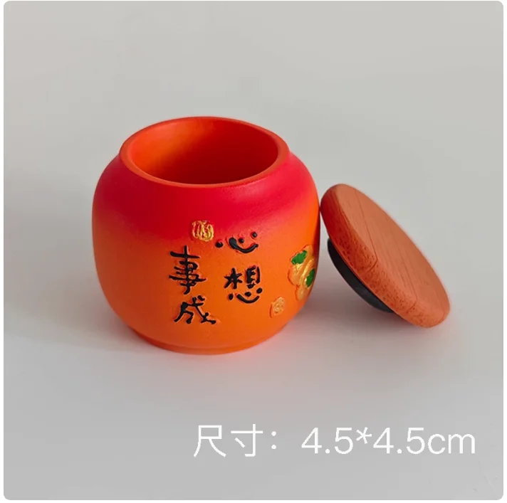 Strawberry cake ceramic jar persimmon Handmade painted 3D Fridge Magnets Tourism Souvenirs Refrigerator Magnetic Stickers Gift