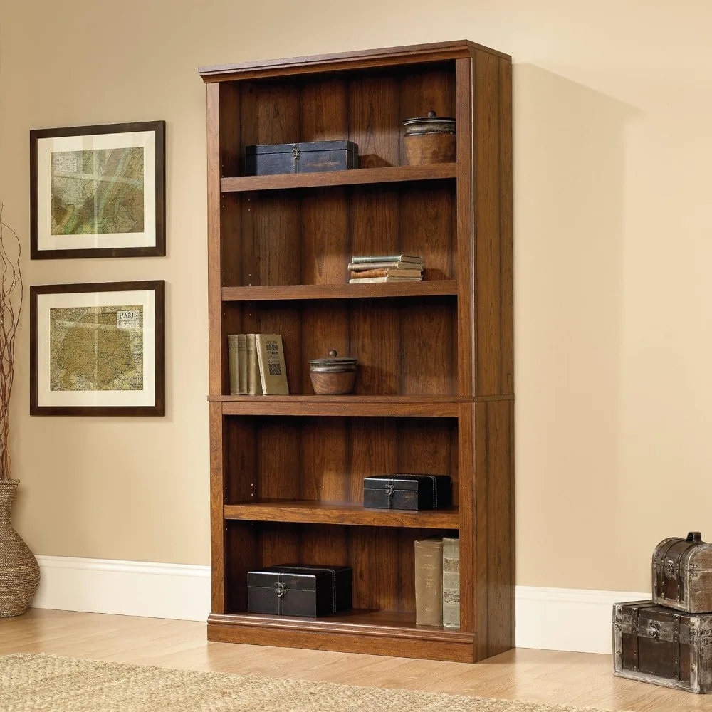 Bookcase 5 Bookcase/Book Shelf Washington Cherry Finish Storage Locker Librero Bookshelf Shelves Living Room Furniture Home