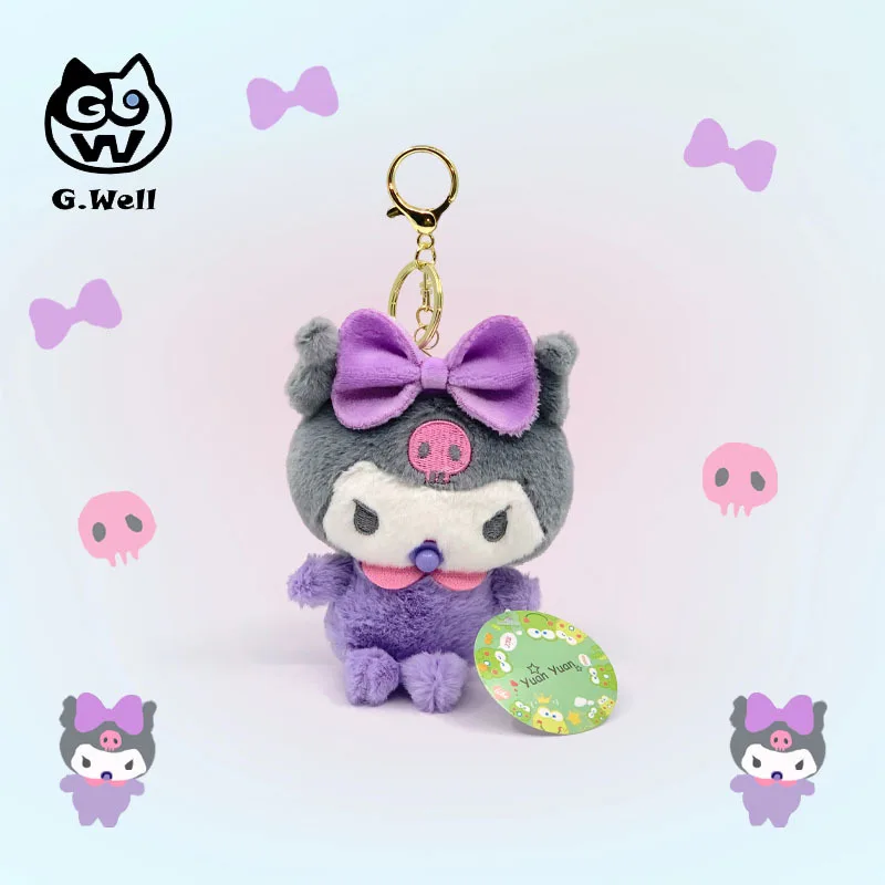 Wholesale 24 Pcs Kawaii Sanrio Keychain Toy Kuromi Cute Pacifier Keyring Bag Pendant Doll Girl Backpack Decor Birthday Xmas Gift