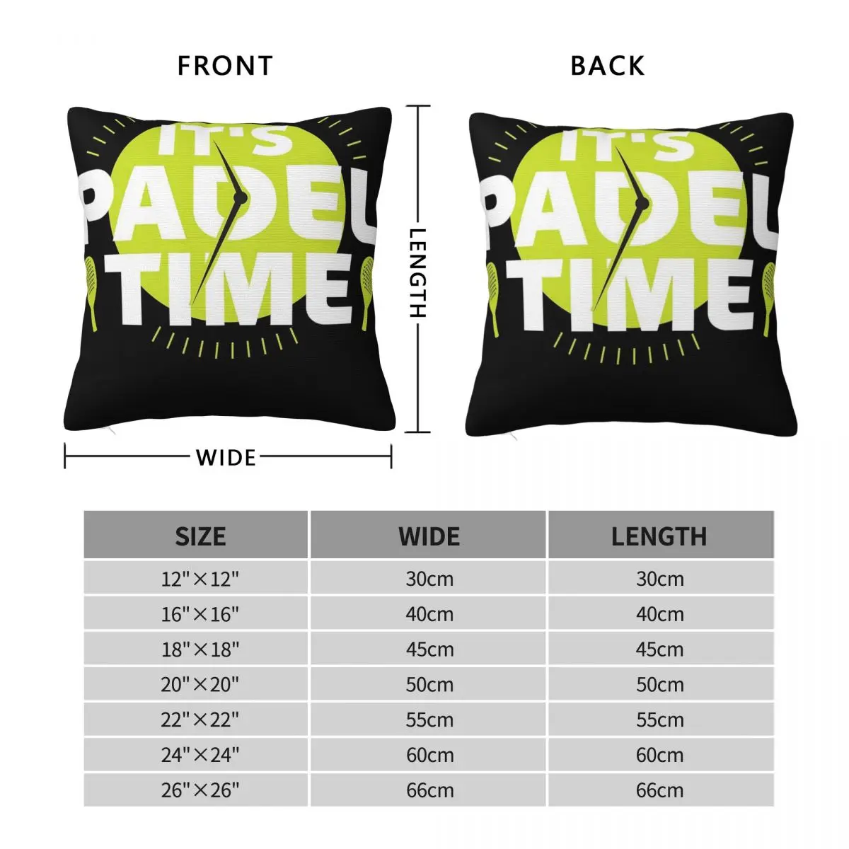 Padel Time Padel Game Pillowcase Polyester Linen Velvet Printed Zip Decorative Pillow Case Home Cushion Cover