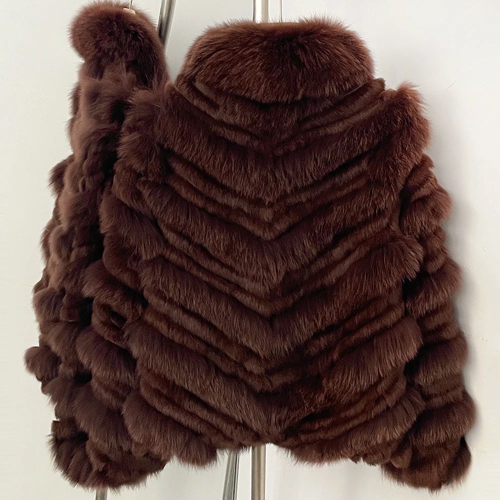 Parka Feminina com Pele Natural, Parka de Pele Real, Quente, para o Inverno, Moda Casual de Luxo, Roupa Externa, Casaco de Pele Feminino