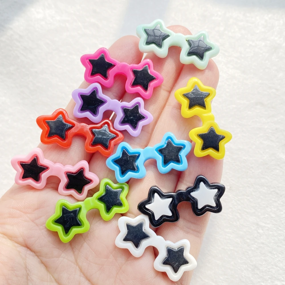 20PCS Resin Colorful Cartoon Star With Small Eyes Flat back Stone Scrapbook DIY Home Decor Jewellery Accessories Crafts
