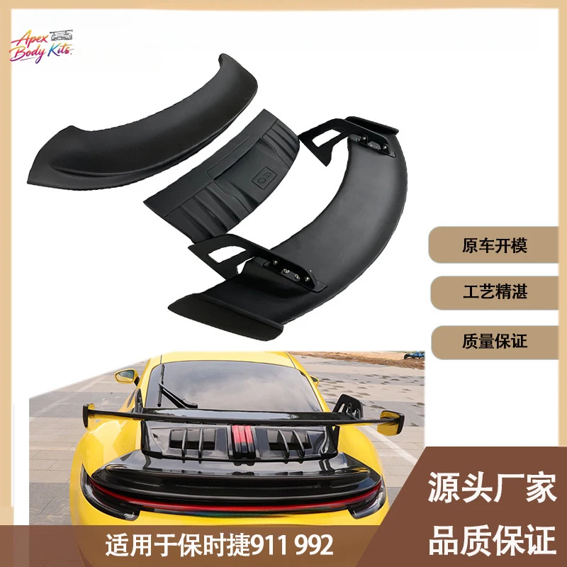 Suitable for Porsche 911/992 GT3 models between 2019 and 2023, resin rear spoiler, fixed wing, spoiler