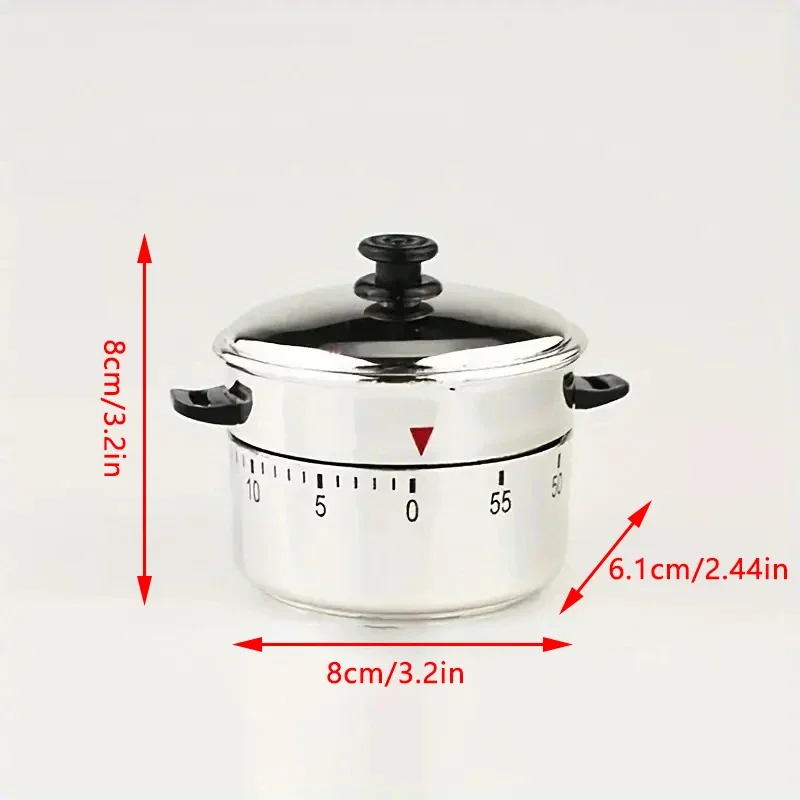 Kitchen Timer Stainless Steel 60 Minutes Mechanical Timer Kitchen Cooking Countdown Reminder Time Manager Household Kitchen Tool