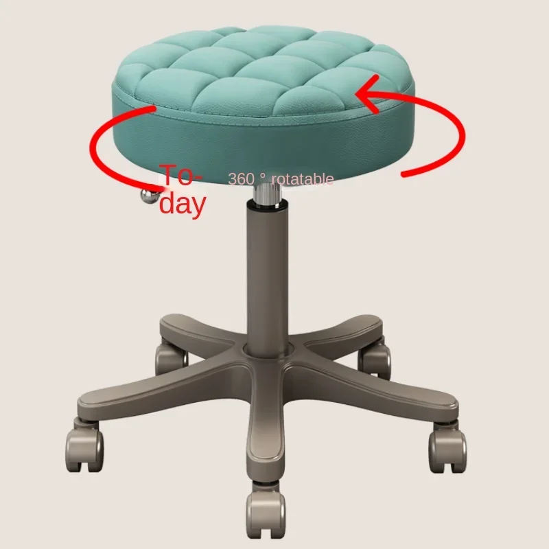 Modern Round Stool, Lifting Swivel Chair with Wheels for Barber Shops Offices, Versatile Home Furniture, Functional Swivel Chair