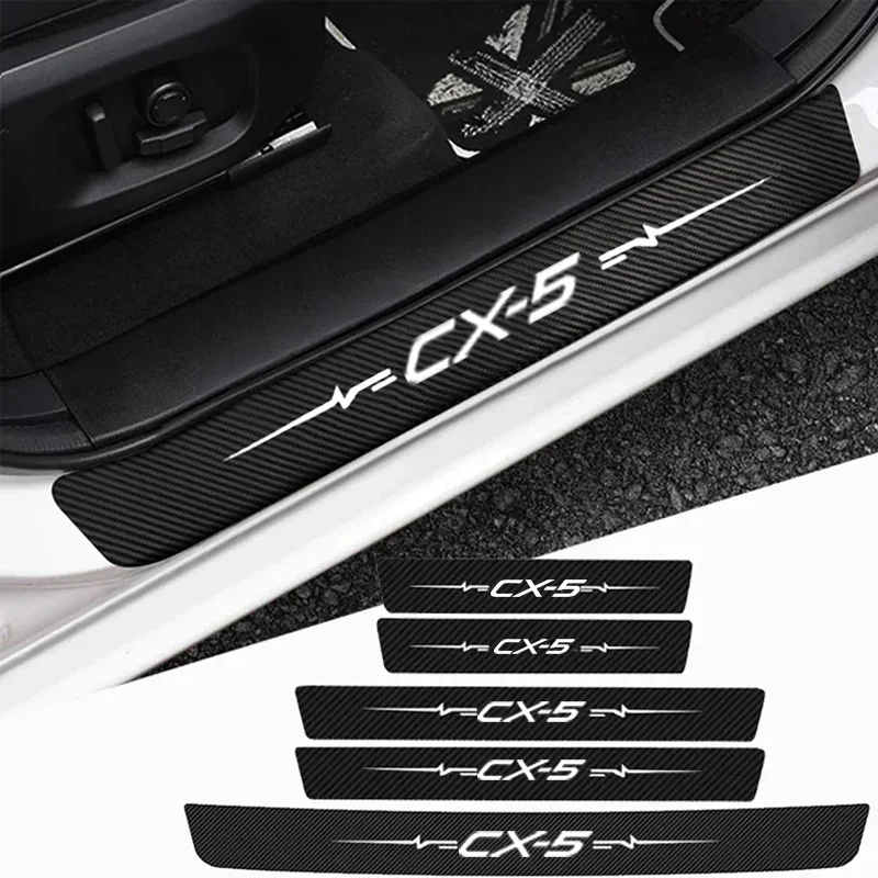 Car Door Edge Guards Door Sill Protector Carbon Fiber Stickers for CX-5 2023 Auto Trunk Sill Anti Scratch Mouldings Strip