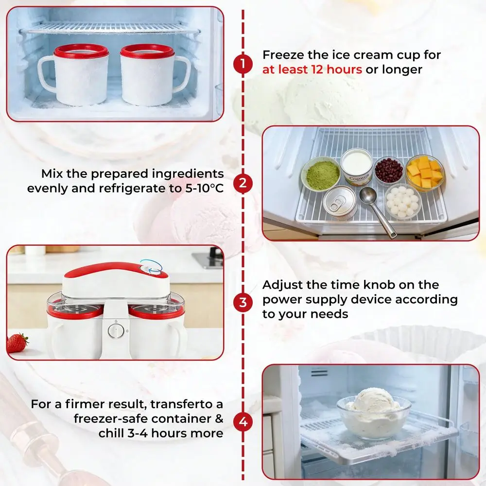 

Home Ice Cream Maker 10T The Ultimate Tool For Homemade Desserts, Smoothies And Frozen Yogurt Removable Design For Easy Cleanin