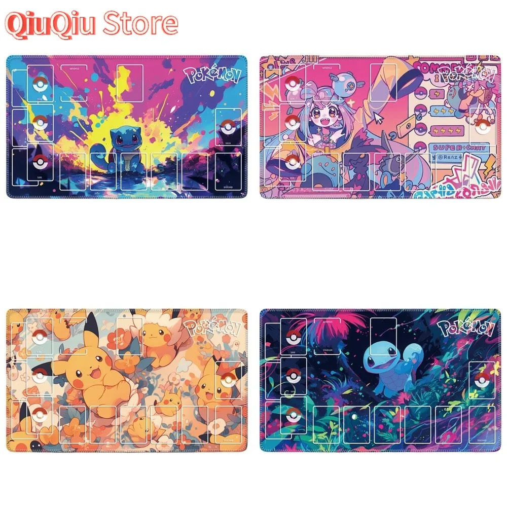 

Коврик для карт Pokemon Ptcg Пикачу Чаризард Бульбазавр Сквиртл 60X35 см, коврик для карт с персонажами аниме для одного игрока