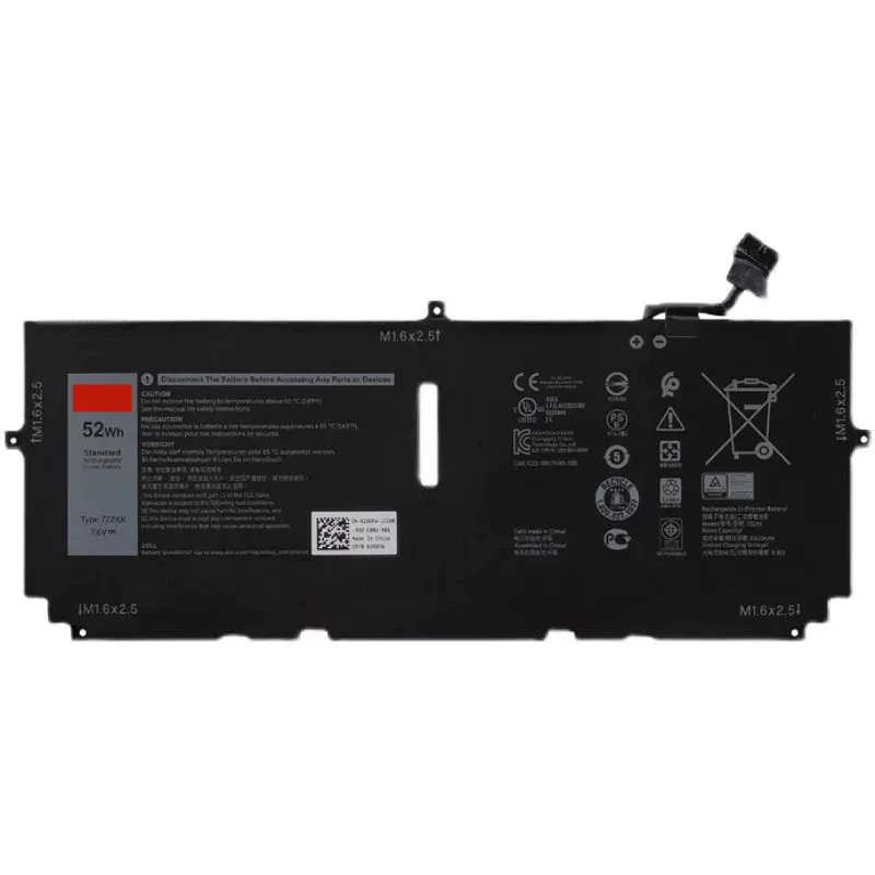 

Новый аккумулятор 722KK 7,6 в 52 Втч для ноутбука Dell XPS 13 9300 9310 0FP86V