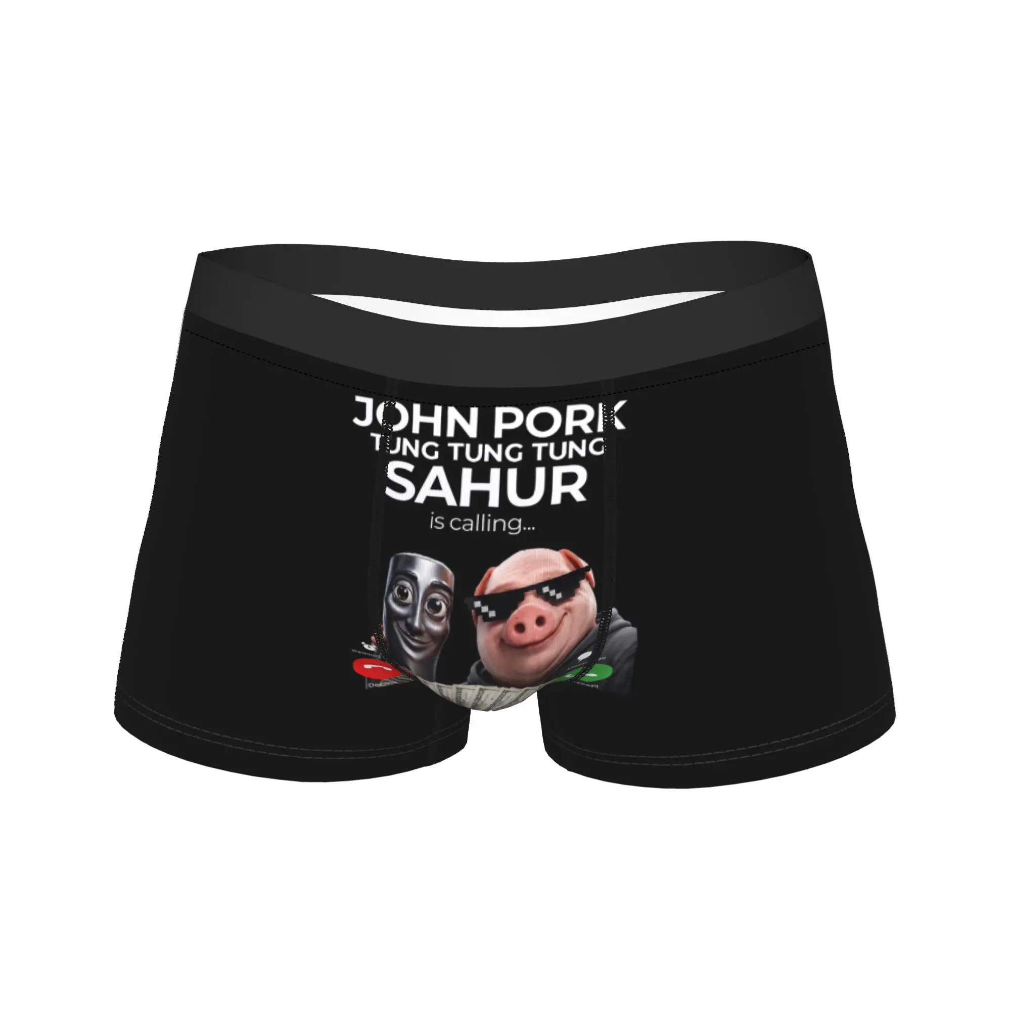 

Tung Tung Tung Sahur John Pork Meme Brainrot Calling Underwear Male Shorts Briefs Comfortable Trunk Design Oversize Panties